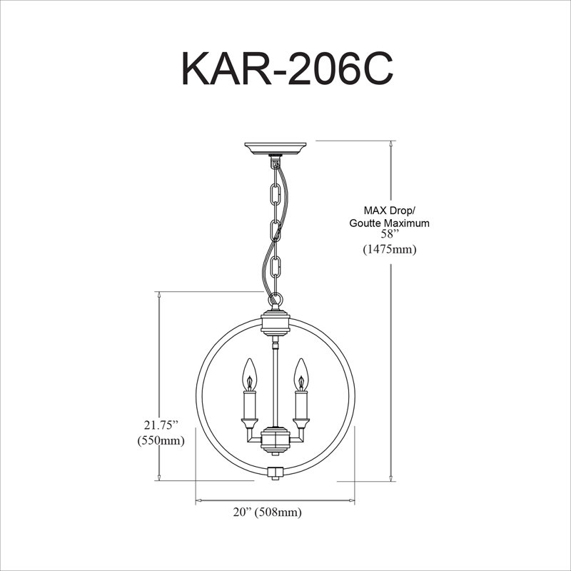 Karland 6 Light Candle Style Globe Chandelier