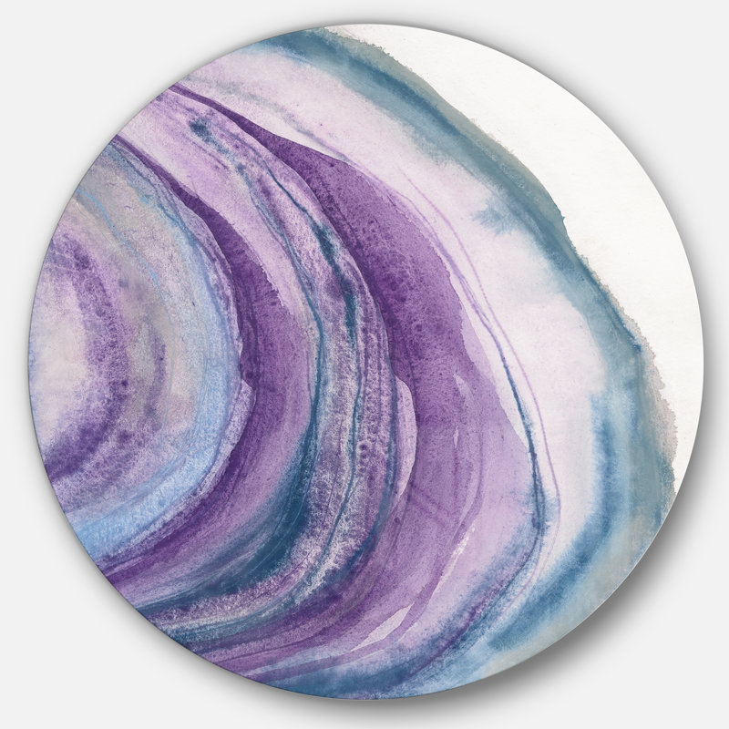 Watode Geode I - Reproduction d'art en cercle métallique sur toile, H 36 po x l 36 po