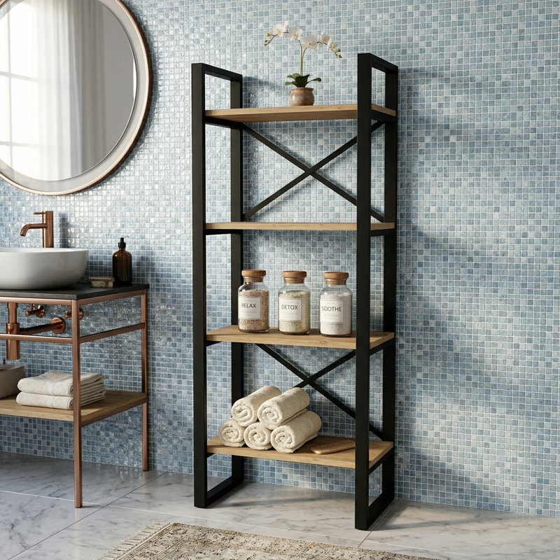 The Hudson Industrial Gallery Bookshelf, Sapphire