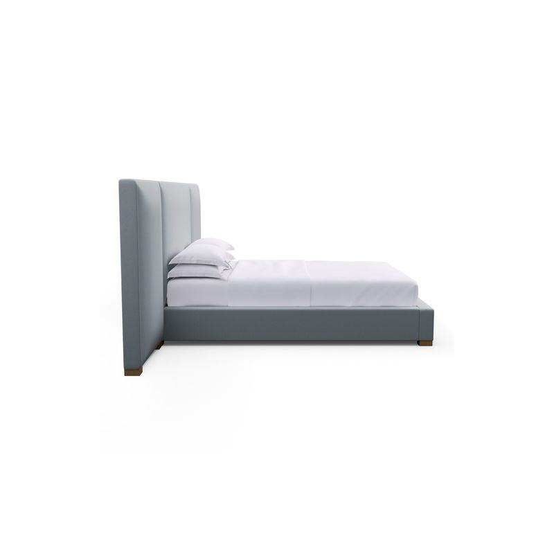 Prospect Upholstered Bed, Plush Velvet Blanc, King, Weathered
