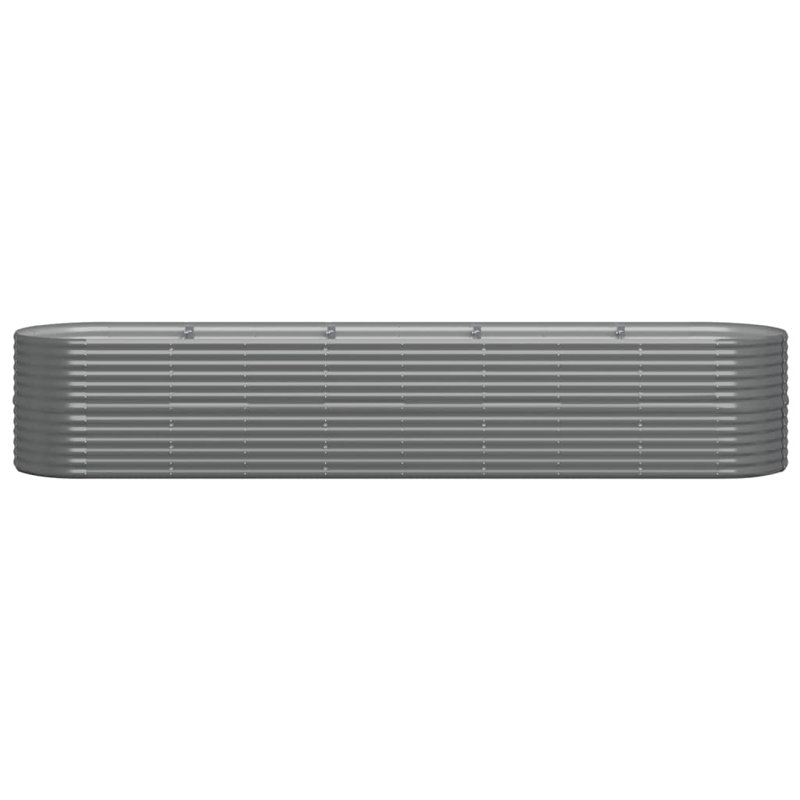 Garden Raised Bed Powder-coated Steel, Gray, 26.77" H x 144.88" W x 31.50" D