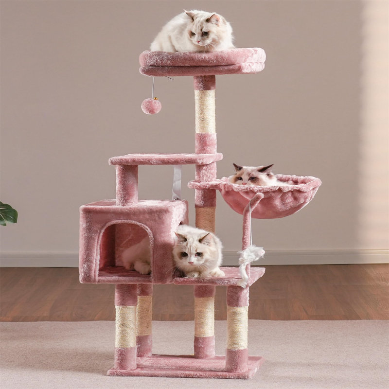 Arbre à chat Evola, H 43,31 po x l 12,6 po x L 17,32 po, Rose