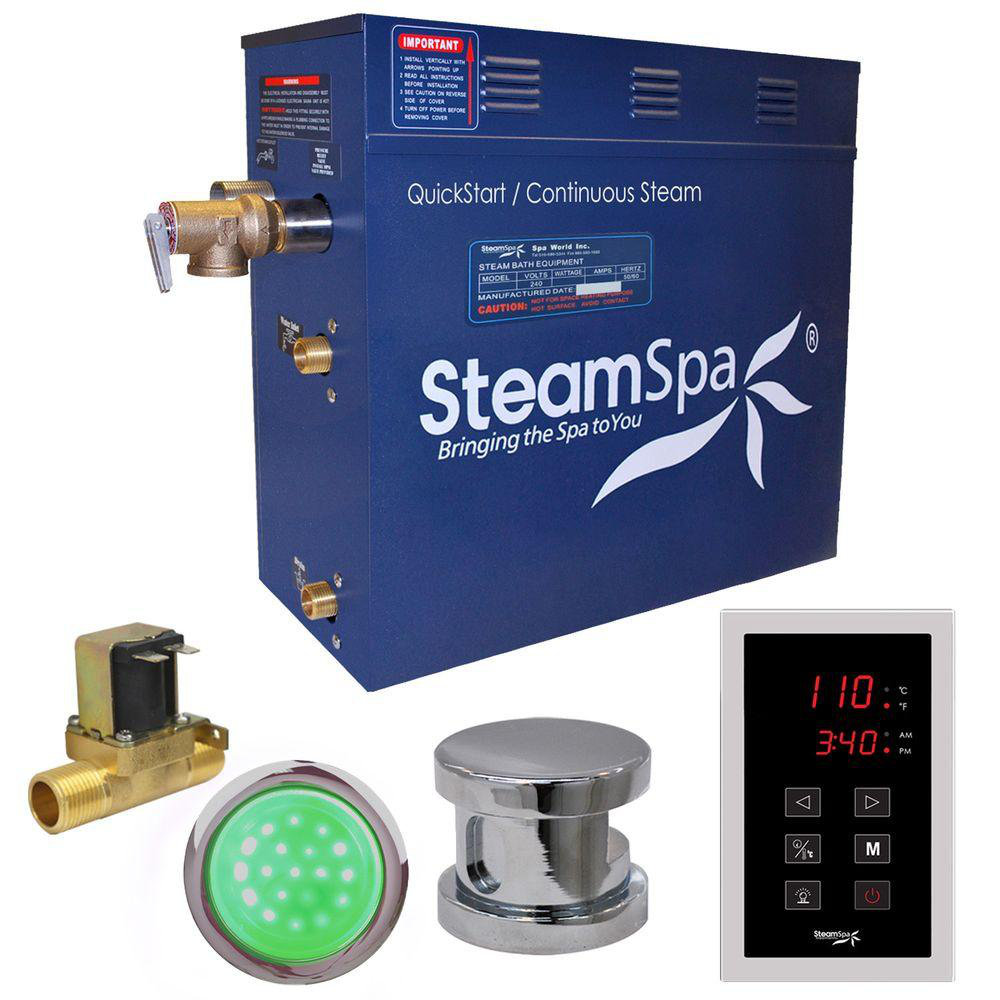 Indulgence 9 kW QuickStart Steam Bath Generator Package with Built-in Auto Drain Steam Spa