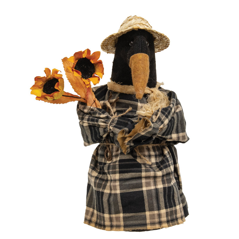 Constance Stuffed Crow w/Sunflowers
