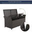 Banc de rangement en osier pour terrasse