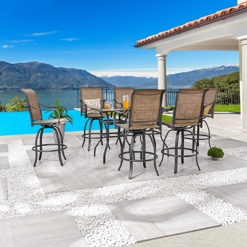 Motto Square 6 - Person Bar Height Dining Set, Beige