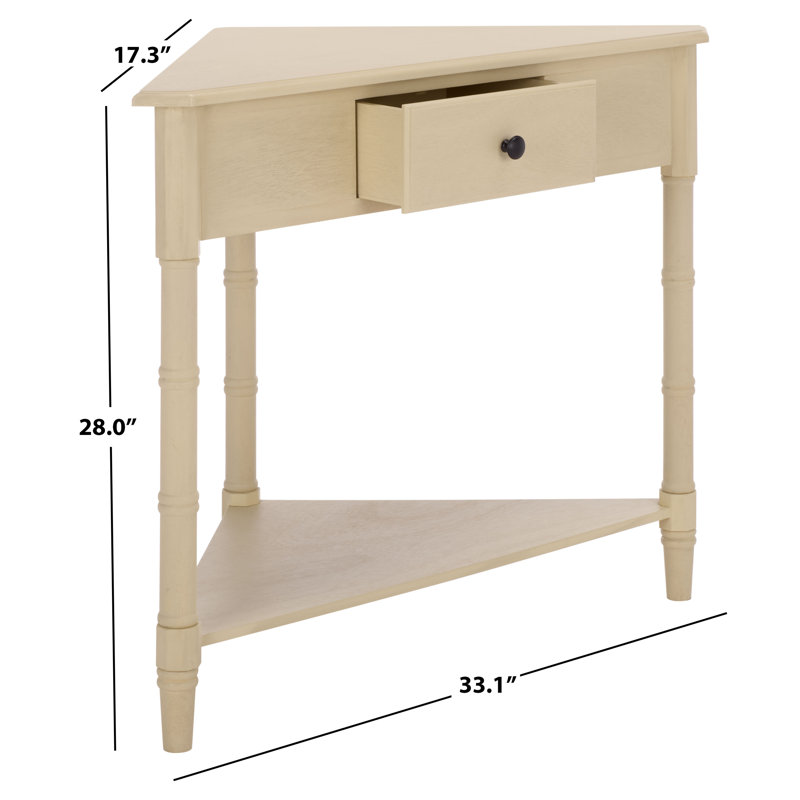 Twerton Solid Wood 3 Legs End Table with Storage, Sand