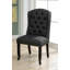 Chaise de salle à manger rustique 2 pièces capitonnée avec garniture cloutée capitonnée et dossier à oreilles finition noir et gris antique-484196763