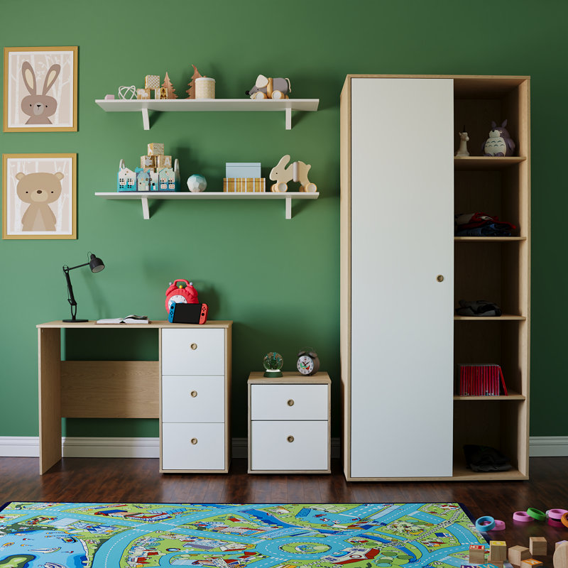 Eberly Bedroom Set, White/Oak