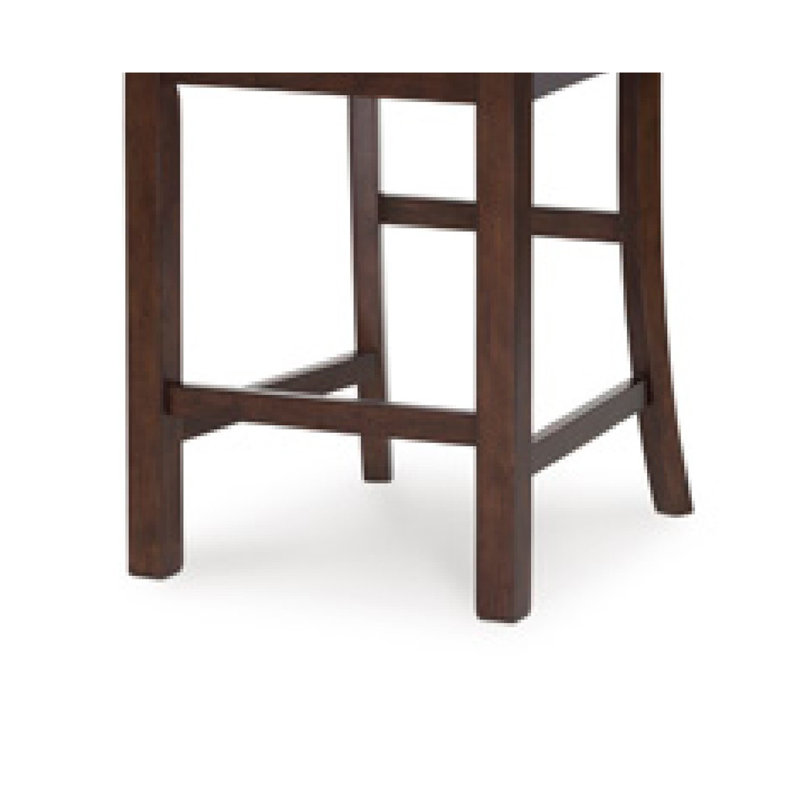Ensemble de 2 chaises à hauteur de comptoir Rex, siège en planche brun clair, brun foncé