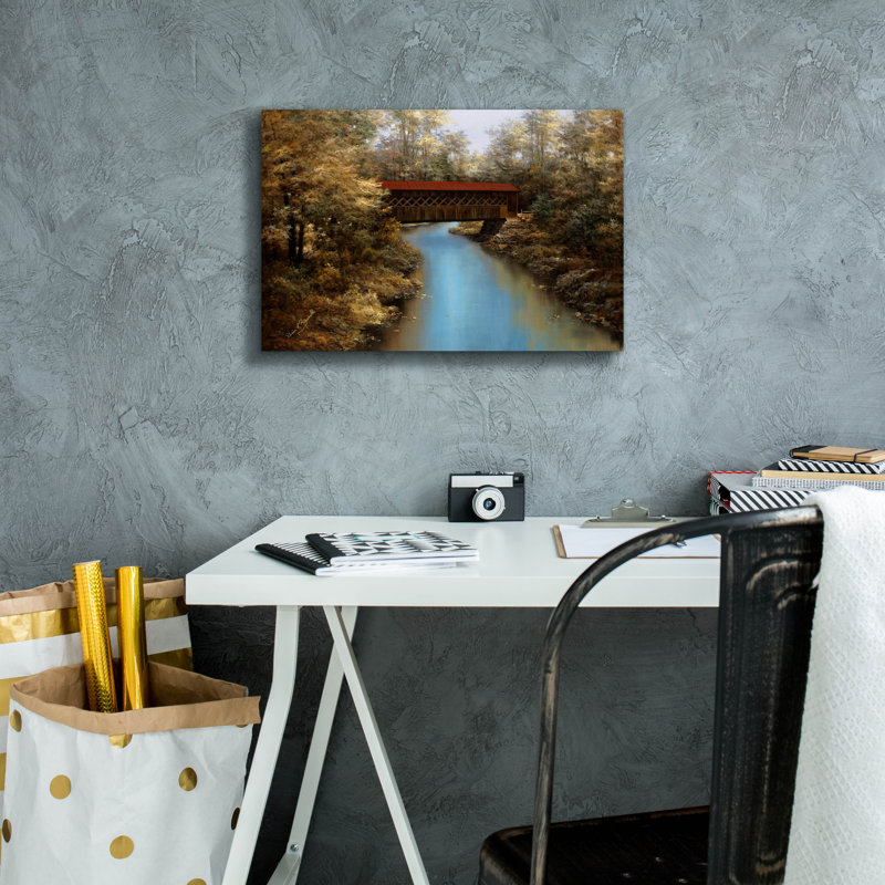 «Pont couvert» par Diane Romanello, H 12 po x l 18 po x P 0,75 po