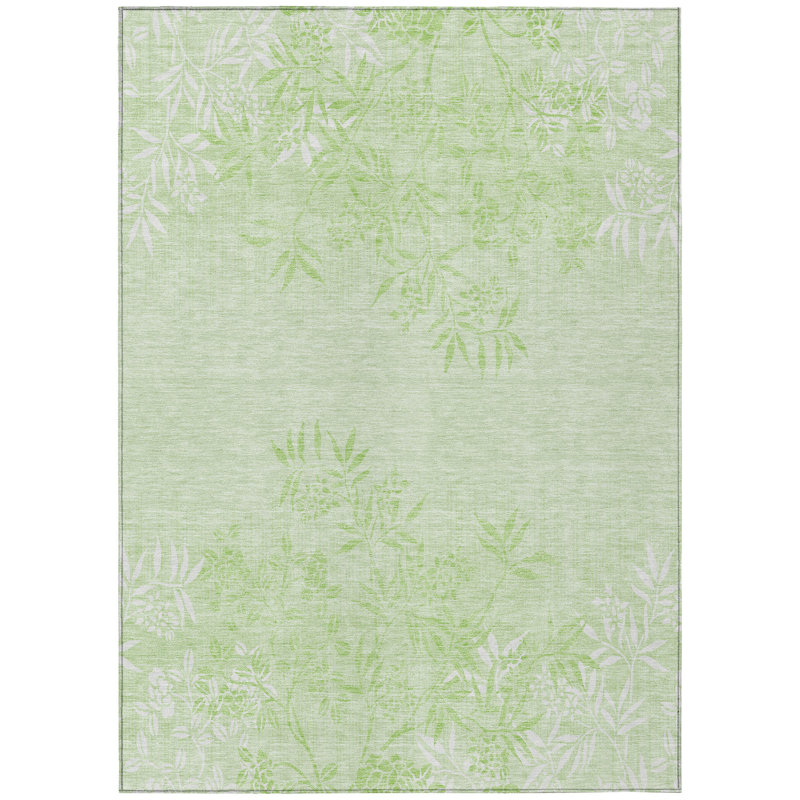 Azaniah Washable Floral Indoor / Outdoor Rug, Rectangle 3' x 5'