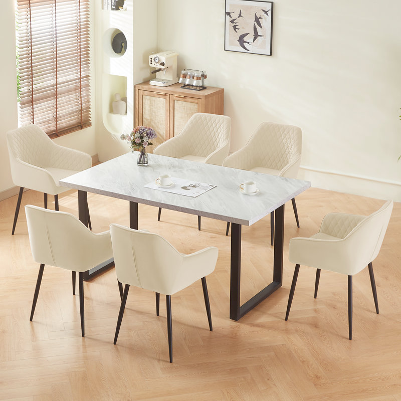 Mumtaj Velvet Upholstered Armchair, Beige