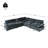 115.5" Deep Gray Modular With Comfortable Seating And Concealed Storage Construction Areas