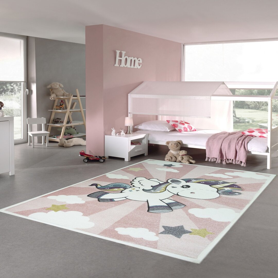 Kinderzimmer Teppich Eastleigh in Rosa/Creme