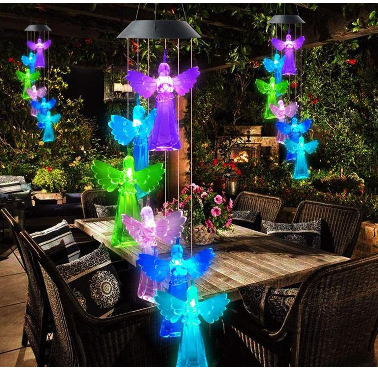 Andriea Angels & Cherubs Wind Chime - Solar Powered Arlmont & Co.