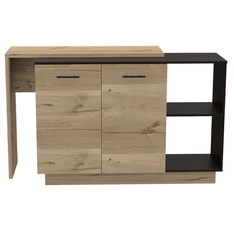 Stylish Kitchen Island with Abundant Storage and Versatile Functionality, Black/Natural