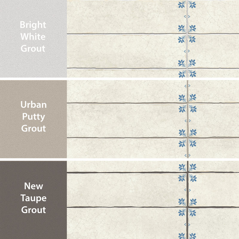 Crackle 2-7/8 In. X 11-7/8 In. Ceramic Wall Tile, Beige/Blue