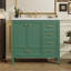 Meuble-lavabo 36 po avec lavabo, armoire de salle de bain avec porte à fermeture en douceur, 4 tiroirs de différentes tailles, structure et pieds en bois massif, un paquet, vert-2054636115