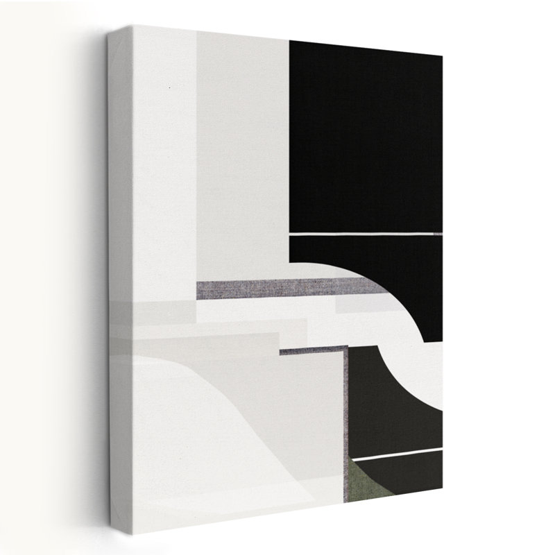 Géométrie équilibrée en monochrome III - Art abstrait de formes minimalistes géométriques, H 48 po x l 32 po