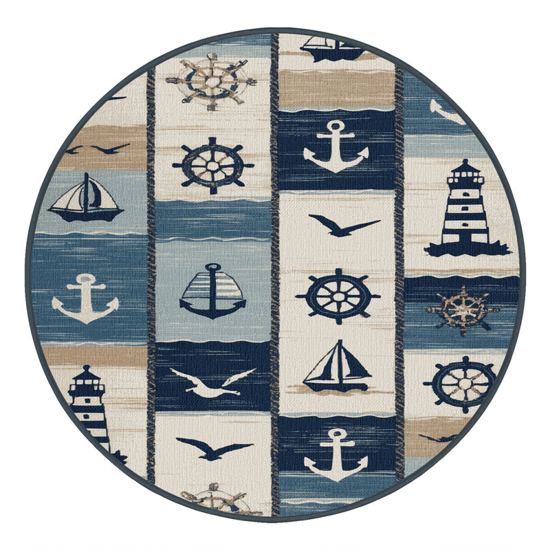  Tapis nautique lavable New England, Rond 3 pi