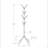 Coat Rack, Hall Tree, Free Standing, 8 Hooks, Entryway, 70"h, Bedroom, White Metal, Contemporary, Modern