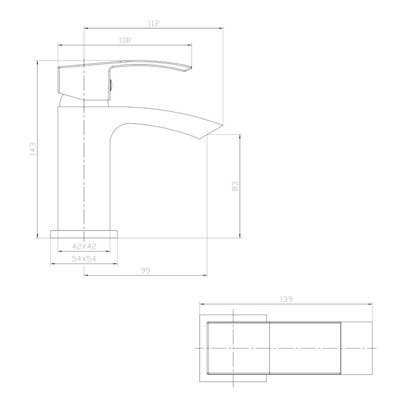  Trace Mono Basin Mixer Tap with Waste - Matt Black, Chrome
