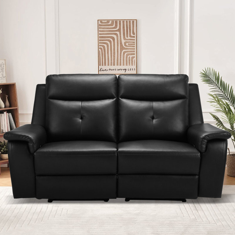 53.5" Loveseat Recliner Sofa, Reclining Loveseat with Vibration Massage and Heating, 2 Seater Manual Reclining Couch for Living Room, Office, Home Theater