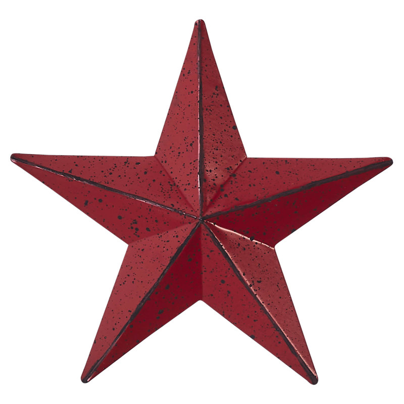  Décoration murale festive en métal étoile, Bourgogne, H 4 po x l 4 po x P 0,3 po