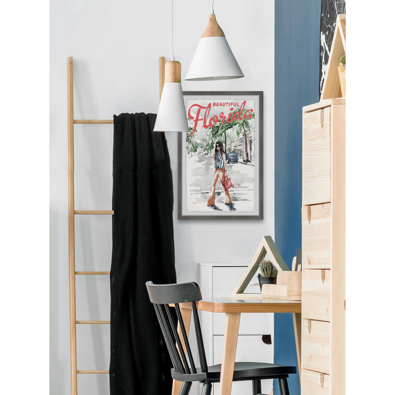 Beautiful Florida - Reproduction d'art sur papier encadré, H 30 po x l 20 po x P 1,5 po