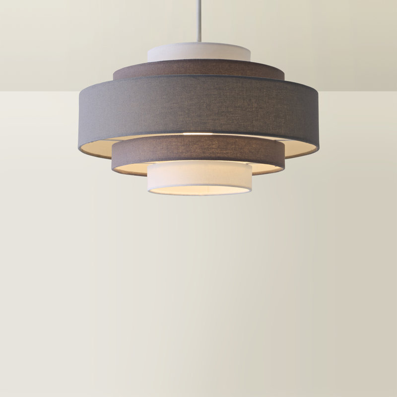 19 cm H Drum Pendant Shade ( Clip On ), Yes, Grey