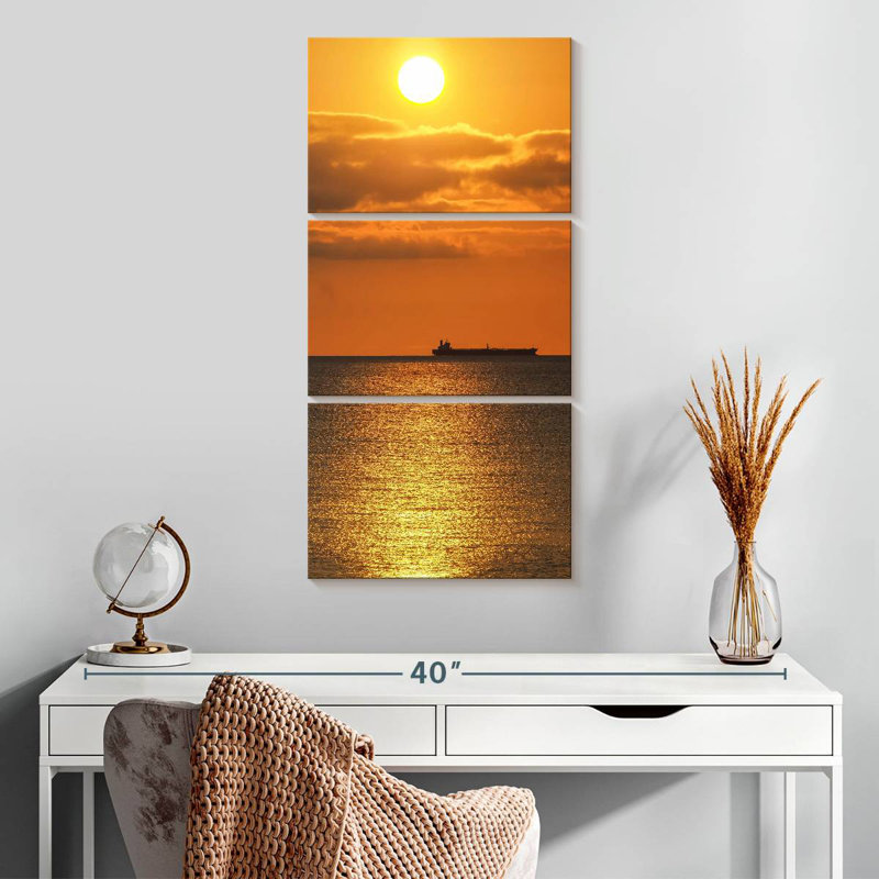Dramatic Ocean Sunset, 32" H x 15" W