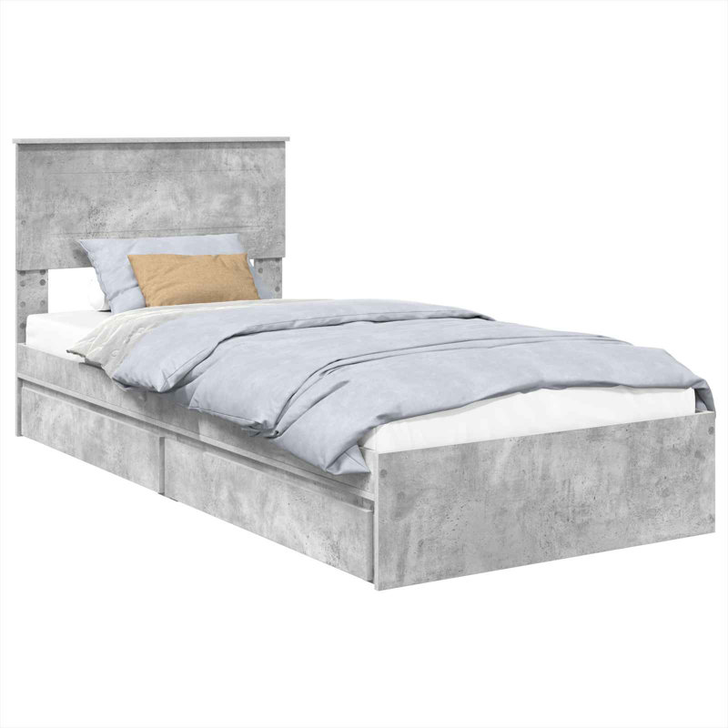 Bed, Single (3'), Concrete Grey