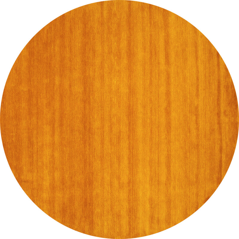 Tapis contemporains jaunes lavables à la machine 31, Rond 3 pi