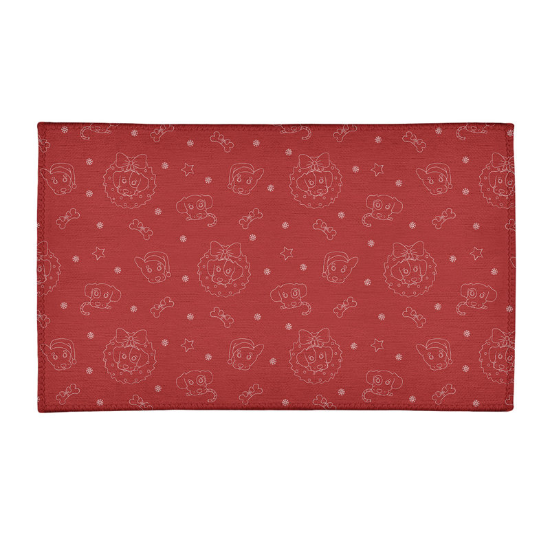 Tapis de zone rouge fait main, Rectangle 3 pi x 5 pi