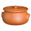 Pot en argile fabriqué à la main Hakan, couvercle, non émaillé, petit, 2,6 pte, 2,5 L
