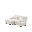 Canapé rembourré avec coussins et repose-pieds convertible