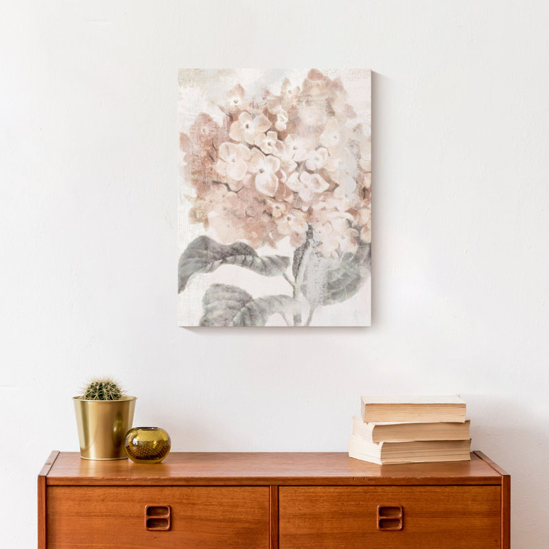 Gros plan d'hortensia sur toile, H 16 po x l 12 po x P 1,25 po