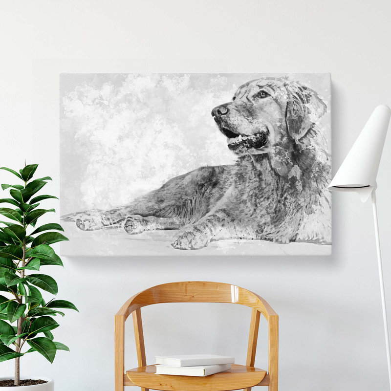 Golden Retriever In Abstract - Wrapped Canvas, 50cm H x 76cm W x 3cm D