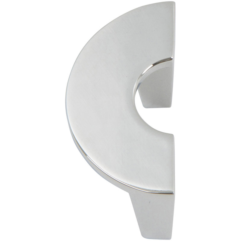 Polished Chrome Modern Designer Finger Knob with Mounting Hardware