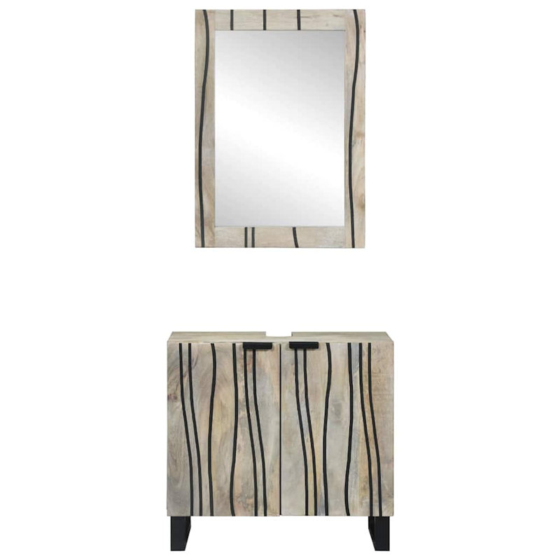 Bathroom Furniture Set With Shelf 2 Pcs 62 X 33 X 58 Cm, Gray