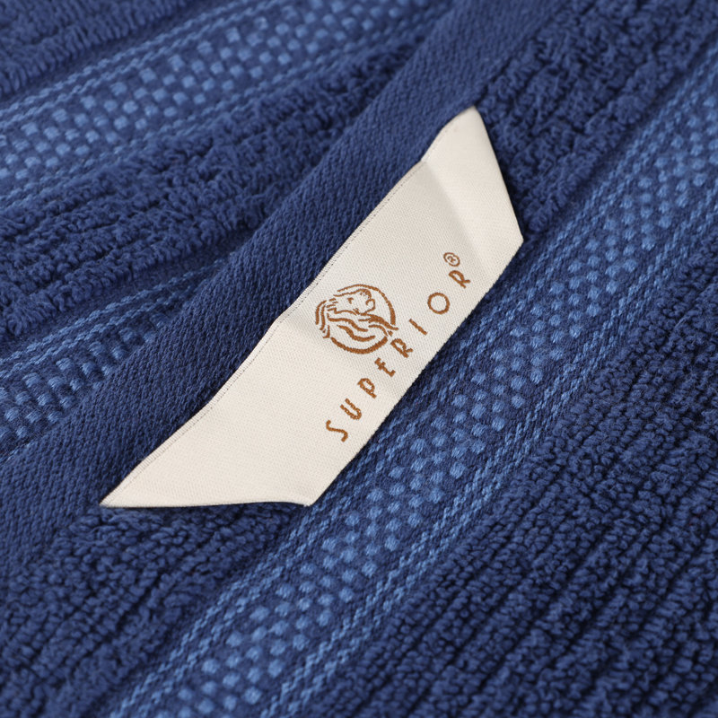 Ensemble de serviettes de bain 3 pièces Hershal, Bleu marine