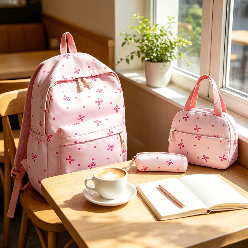 Ensemble de trois sacs à main pour femmes avec nœud papillon, grande capacité et polyvalent, comprenant un sac à dos, un sac à bandoulière et un cabas.