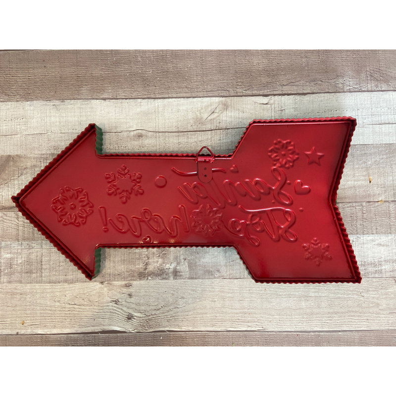 Santa Stop Here Arrow Wall Sign