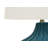 Table Lamp, 24 Inch Blue Ceramic Silhouette Body, Ivory Drum Shade