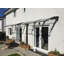 Menands 3.5m Width x 1.27m Depth Door Canopy Black-Bracket Clear-Sheet