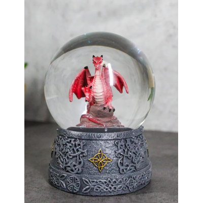 Figurine fantaisie dragon quadrilatéral rouge et rouge