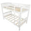 Lit superposé simple au-dessus de simple avec échelle, structure en pin massif blanc, convertible en 2 lits, aucun sommier nécessaire