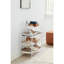 Range-chaussures à 4 niveaux en fil de fer blanc - étagère de rangement simple pour la chambre à coucher ou le placard