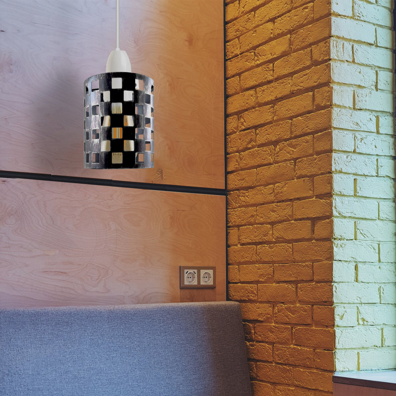 Antinique 13.5cm H Metal Drum Lamp Shade ( Screw On ), Brushed Silver